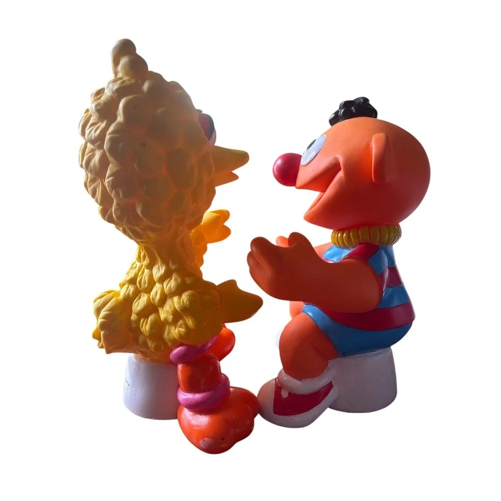90s Sesame Street Big Bird and Ernie plastic figurines